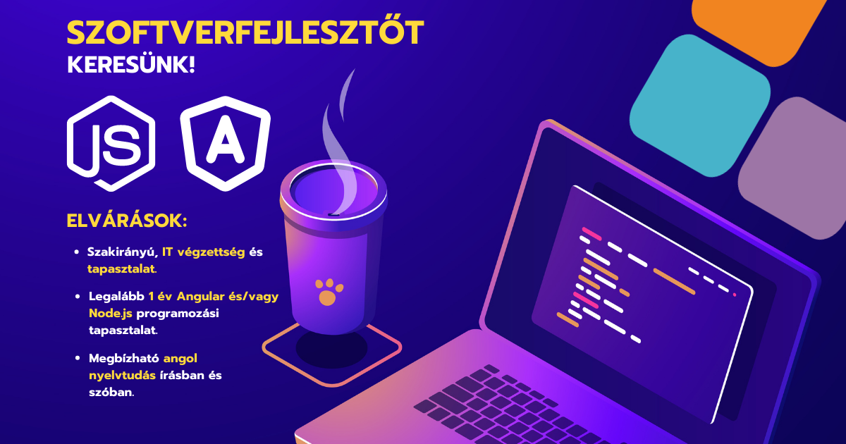 Angular / Node.js tapasztalattal rendelkező kollégát keresünk!